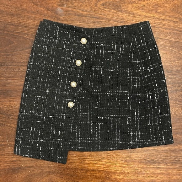 Dresses & Skirts - Elf Sack -Black Plaid Button-Front Women's Skirt